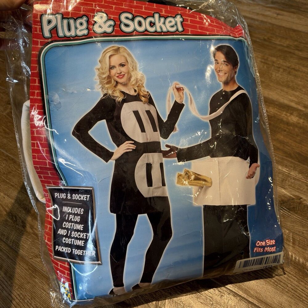 Plug & Socket Adult Couple Costume One Size Fits Most Funny Halloween